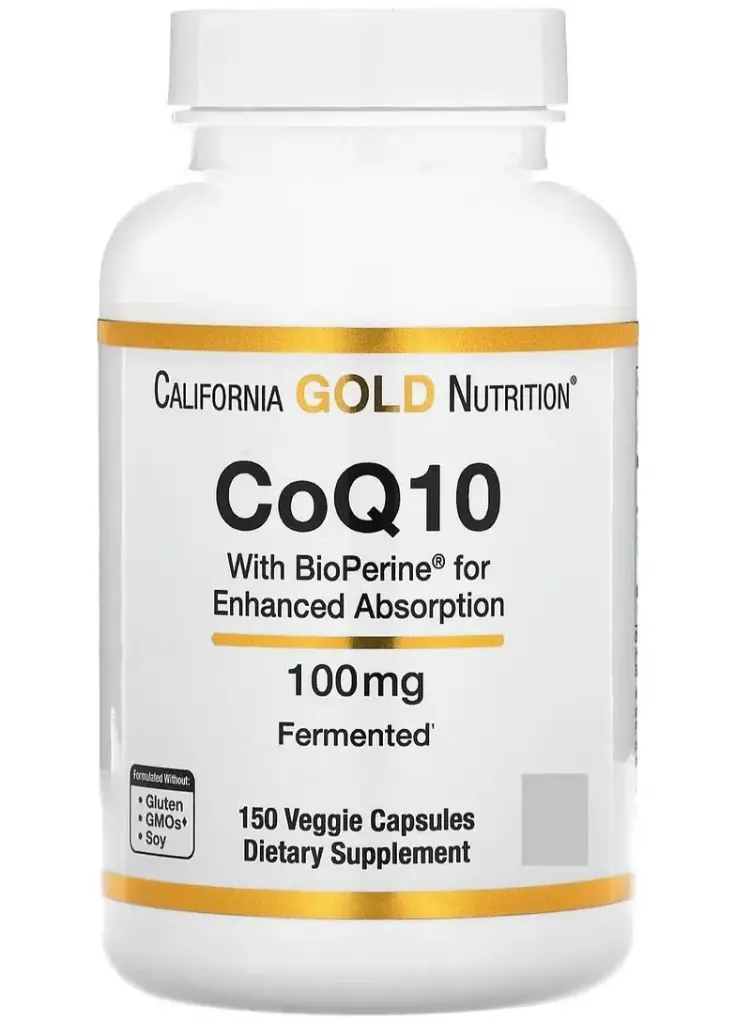 الإنزيم المساعد CoQ10  عالي الامتصاص مع البيوبيرين (خلاصة الفلفل الأسود) لدعم صحة القلب والأوعية الدموية وهو مكون أساسي لوظائف الميتوكوندريا الصحية 150  كبسولة نباتية 100  ملجم 