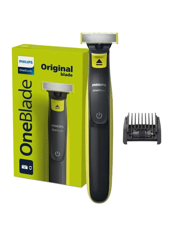 ماكينة OneBlade QP2724/20  من Philips | تشذيب، تحديد، وحلاقة أي طول للشعر | مشط قابل للتعديل 5  في 1، شفرة مزدوجة الجوانب | 45  دقيقة من الاستخدام اللاسلكي | شحن عبر USB