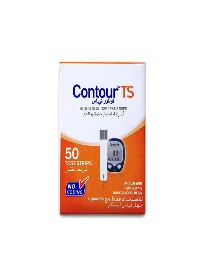 شرائط Contour TS لفحص نسبة السكر في الدم 50  شريطاً 