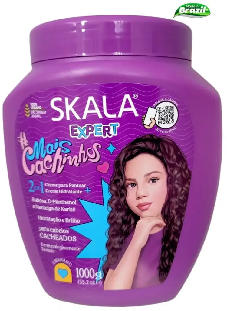 سكالا إكسبرت ميس كاشينهوس كريم علاج وبلسم 2  في 1  الحل الأمثل للفتيات ذوات الشعر المجعد، يحافظ على ترطيب ونعومة ولمعان الشعر وتجعيدات أكثر تحديدا وتألقا 1000  جرام (برازيلي) 